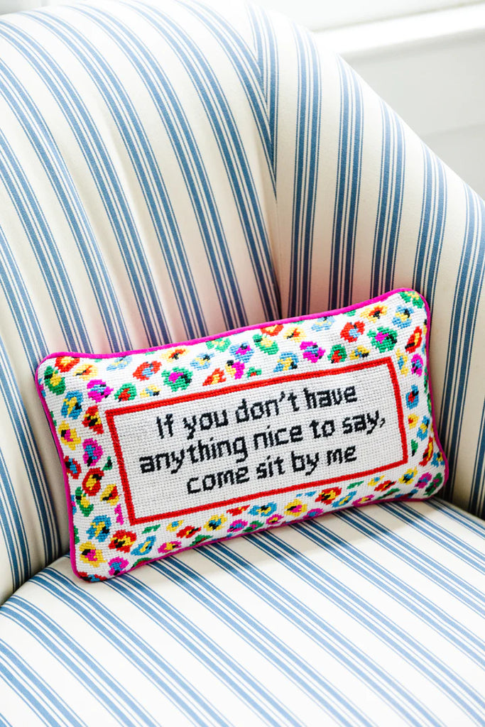 Furbish Come Sit By Me Needlepoint Pillow-Furbish-The Bugs Ear