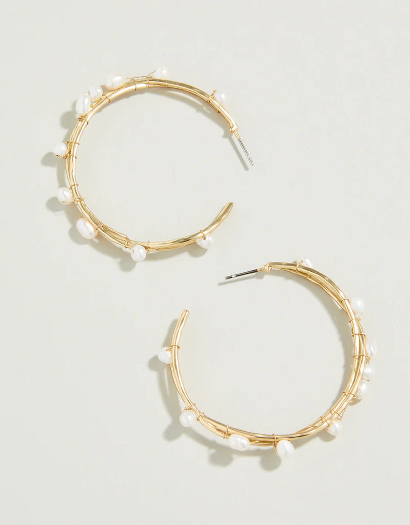 Spartina Swell Hoop Earrings Pearl-Spartina-The Bugs Ear
