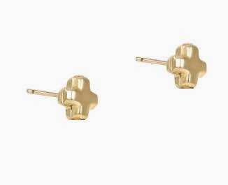 Signature Cross Small Gold Stud - Gold main image 1