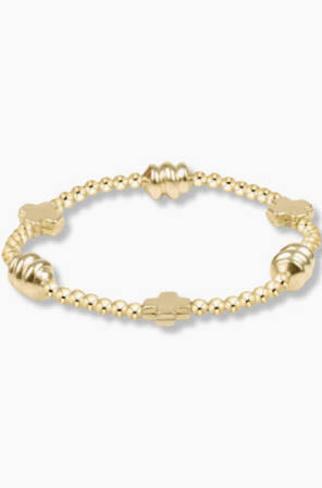 ENEWTON-SIGNATURE CROSS ADMIRE GOLD PATTERN 3MM BEAD BRACELET-FACETED ONYX