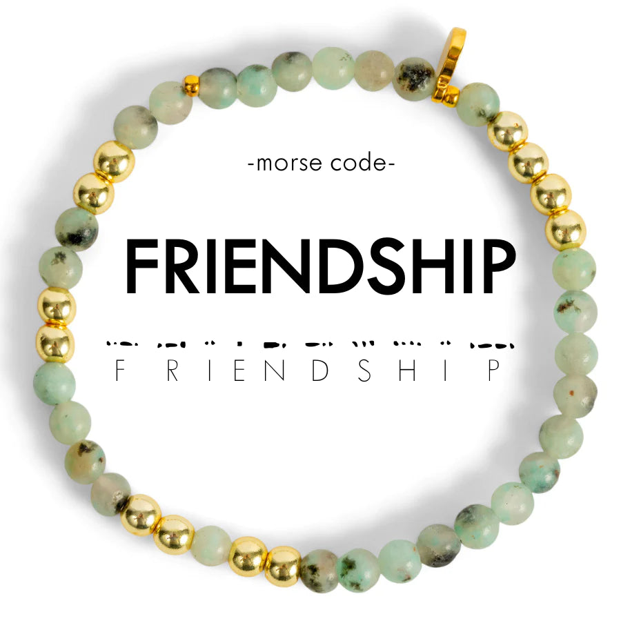 Gold Morse Code Bracelet for FRIENDSHIP-Ethicgoods-The Bugs Ear