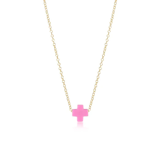 Enewton 16" Necklace Gold - Signature Cross Bright Pink-Enewton-The Bugs Ear