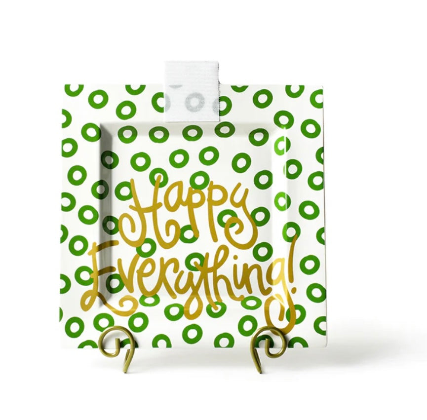 Happy Everything Peridot Big Square Platter-Coton Colors-The Bugs Ear