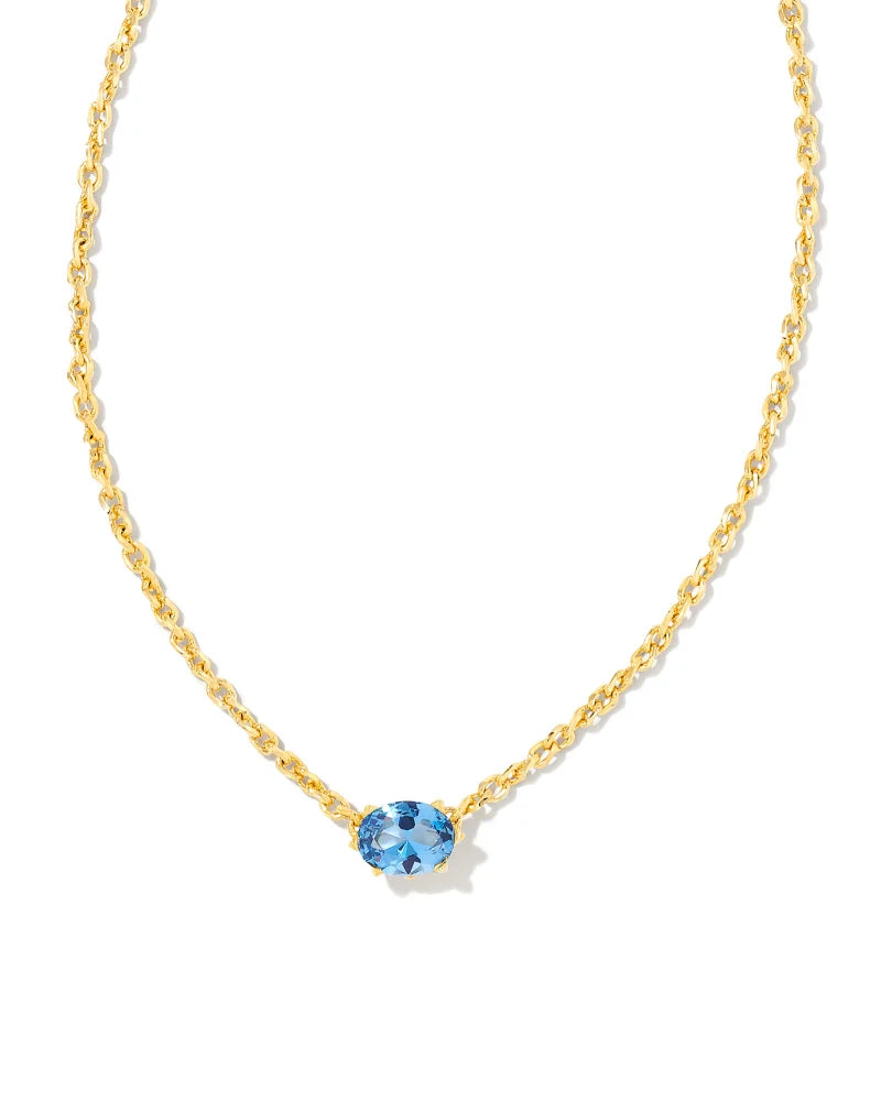 Kendra Scott Cailin Gold Pendant Necklace in Blue Violet Crystal-Kendra Scott-The Bugs Ear
