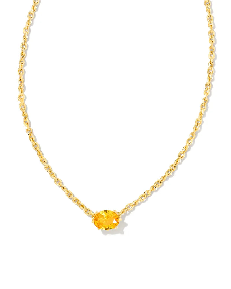 Kendra Scott Cailin Gold Pendant Necklace in Golden Yellow Crystal-Kendra Scott-The Bugs Ear