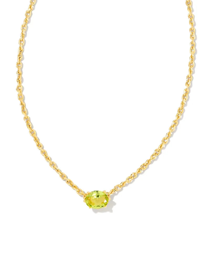 Kendra Scott Cailin Gold Pendant Necklace in Green Peridot Crystal-Kendra Scott-The Bugs Ear