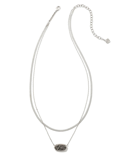 Elisa Silver Multi Strand Necklace in Platinum Drusy main image 1