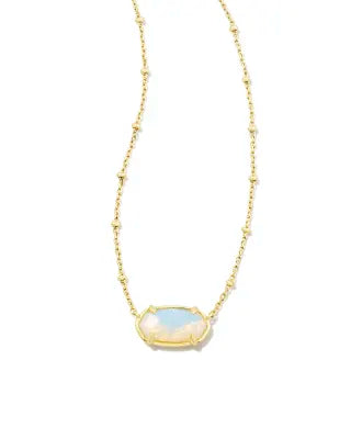 Kendra Scott Faceted Gold Elisa Short Pendant Necklace in Iridescent Opalite Illusion-Kendra Scott-The Bugs Ear