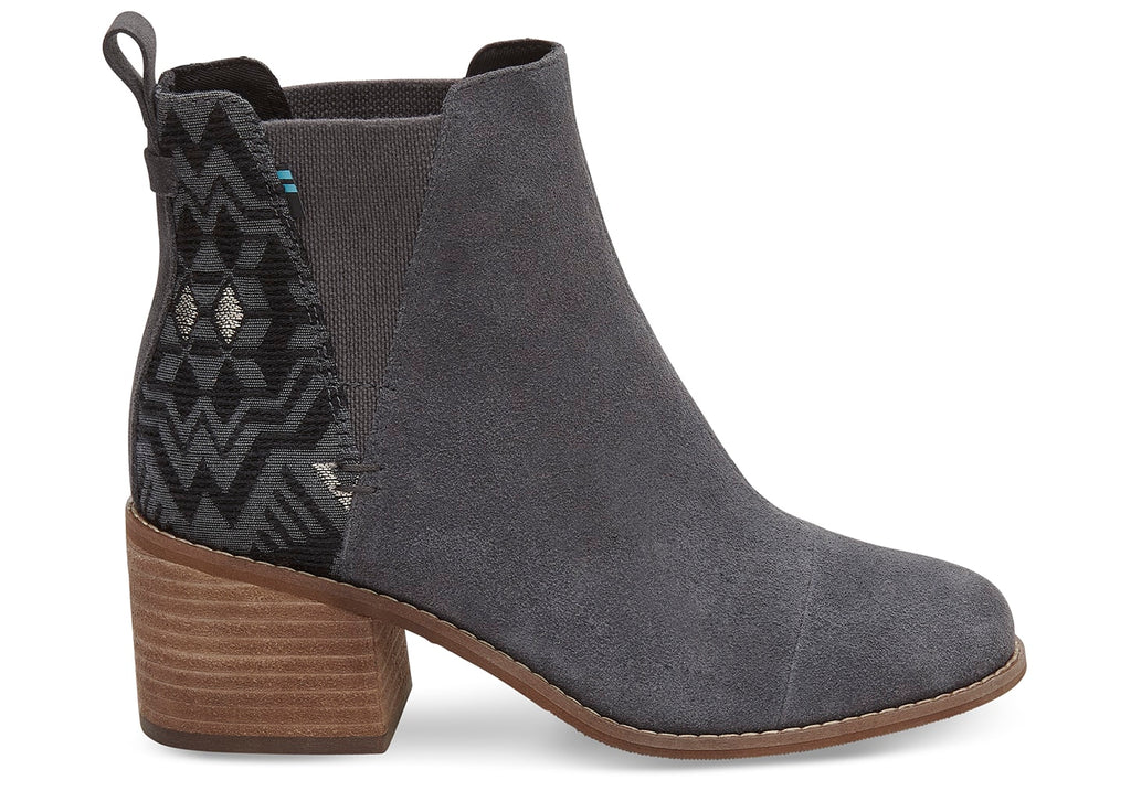 Toms Esme Forged Iron Grey Metallic Jacquard Boots-Toms-The Bugs Ear