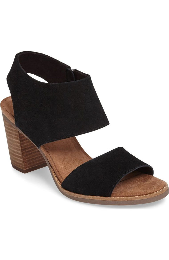 Toms Majorca Cut Out Sandals in Black Suede-Toms-The Bugs Ear