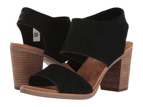 Toms Majorca Cut Out Sandals in Black Suede-Toms-The Bugs Ear