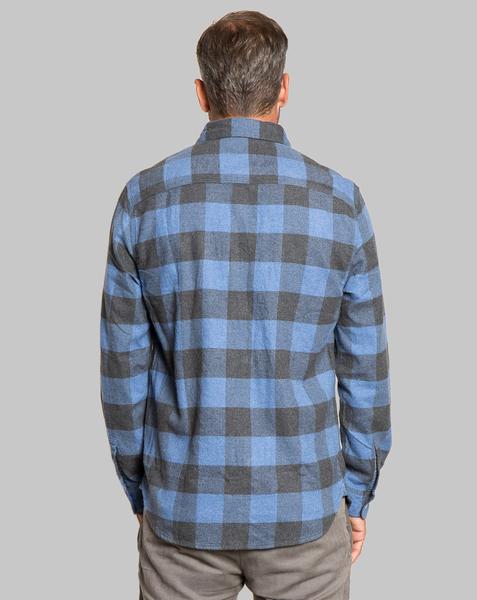 True Grit Men's Roadtrip Plaid Long Sleeve Two Pocket Shirt in Blue Grey-True Grit-The Bugs Ear