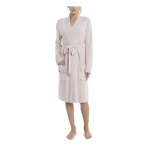 Barefoot Dreams CozyChic Lite Heathered Ribbed Robe Silver Pearl-Barefoot Dreams-The Bugs Ear