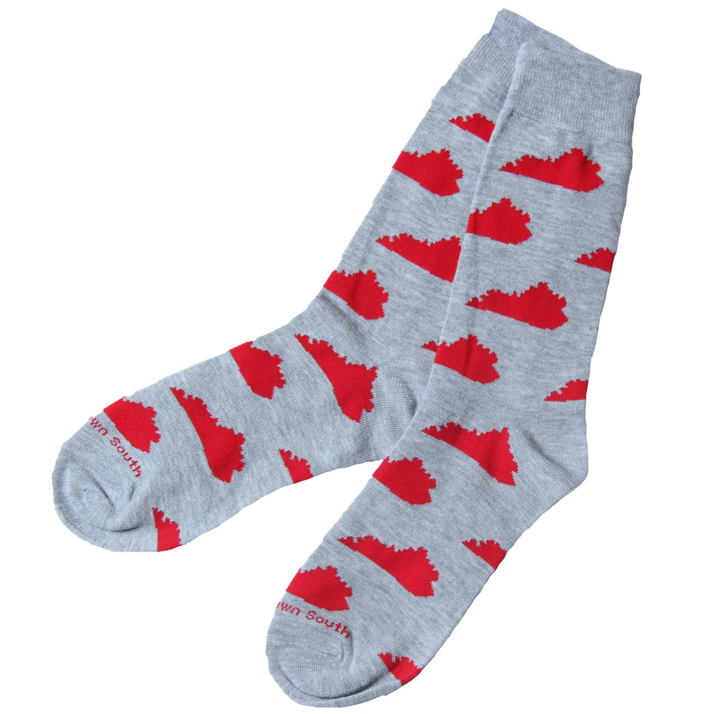 Grey Red KY Socks-Barrel Down South-The Bugs Ear