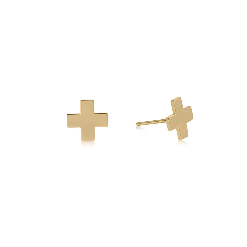 Enewton Signature Cross Stud - Gold-Enewton-The Bugs Ear