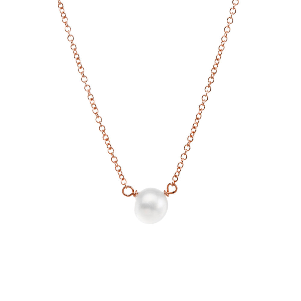 Dogeared Pearls of Friendship White Pearl Necklace, Rose Gold-Dogeared-The Bugs Ear