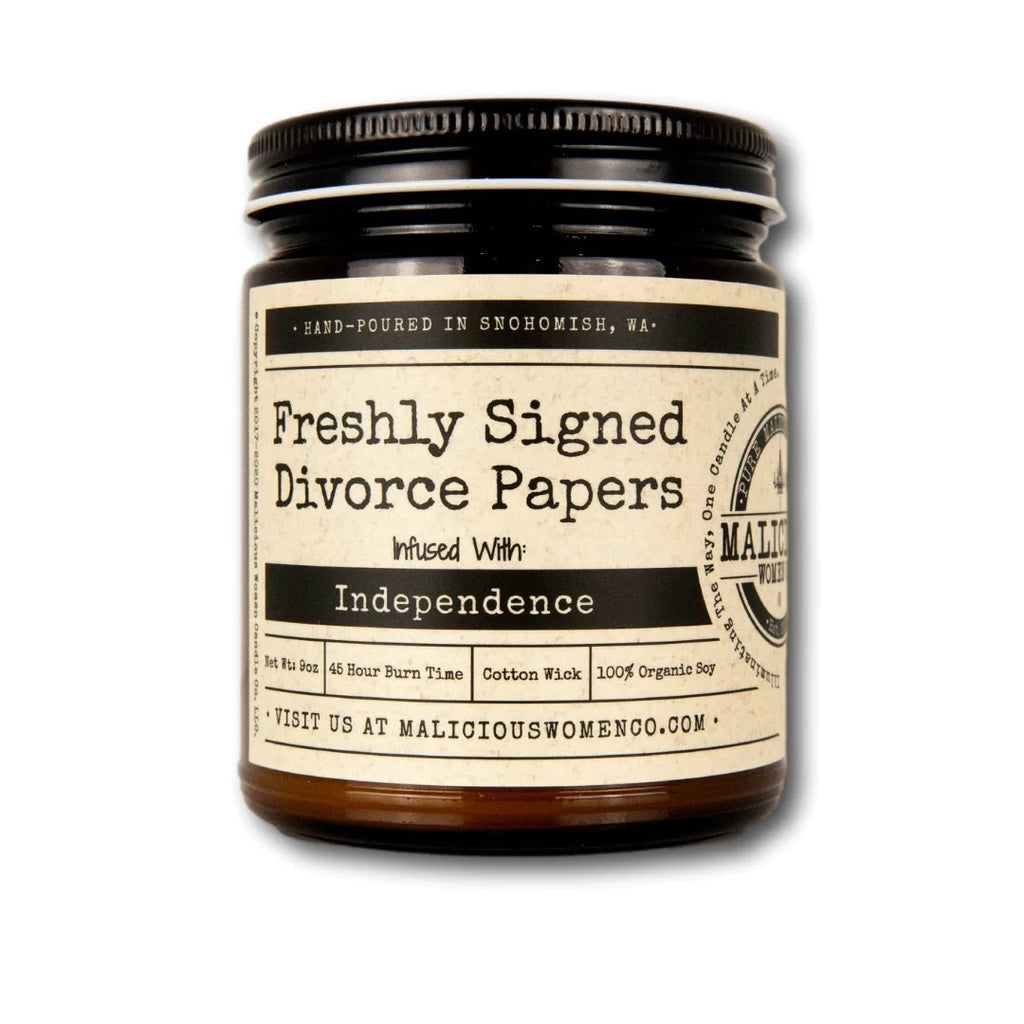 Freshly Signed Divorce Papers Infused with "Independence"-Malicious Women Candle Co-The Bugs Ear