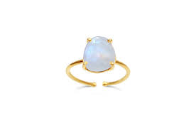 It Fits Freeform Gemstone Ring in Rainbow Moonstone-Stia Couture-The Bugs Ear