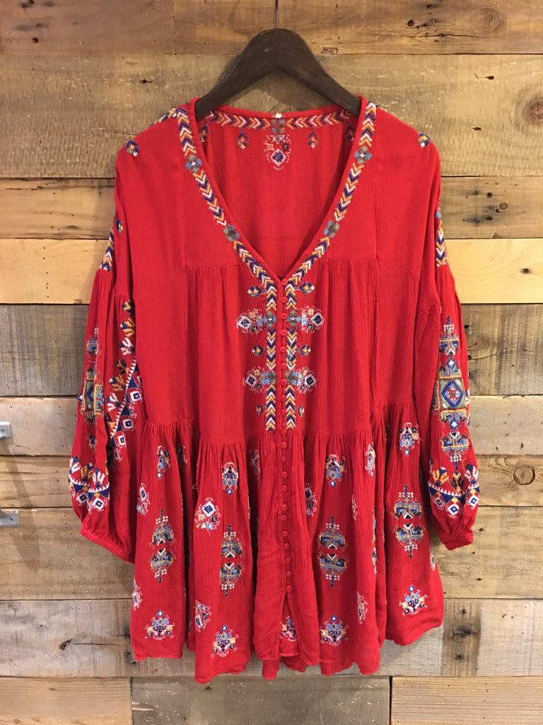 Free People Arianna Embroidered Tunic-Free People-The Bugs Ear