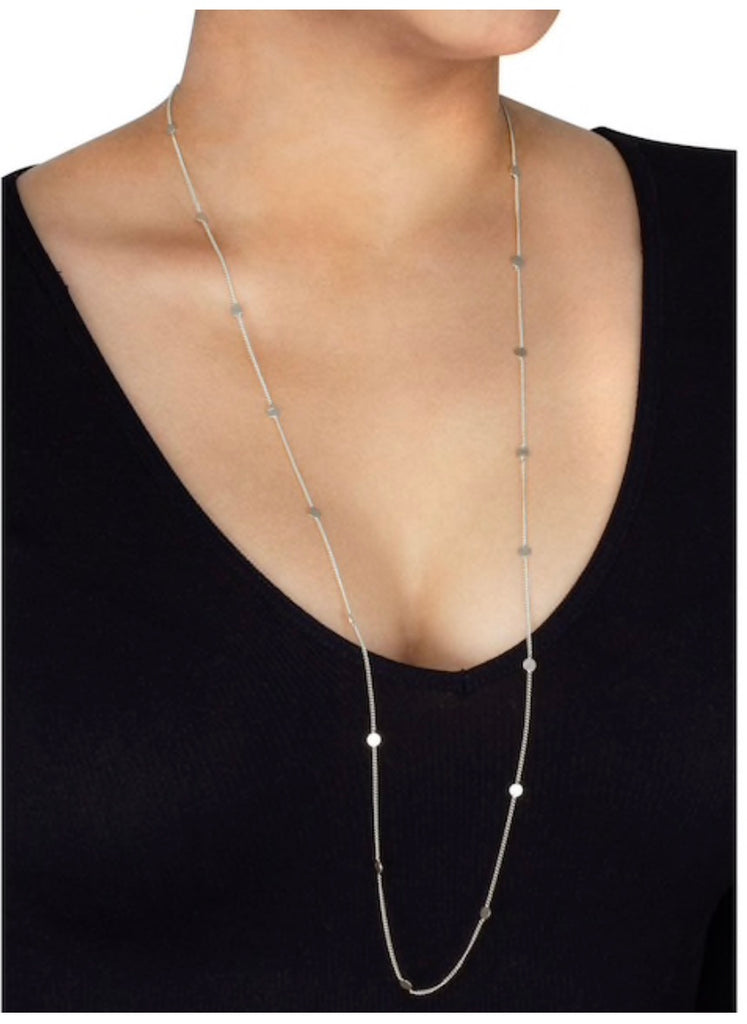 Dogeared Modern Everyday Long Multi-circle Chain Necklace Silver-Dogeared-The Bugs Ear