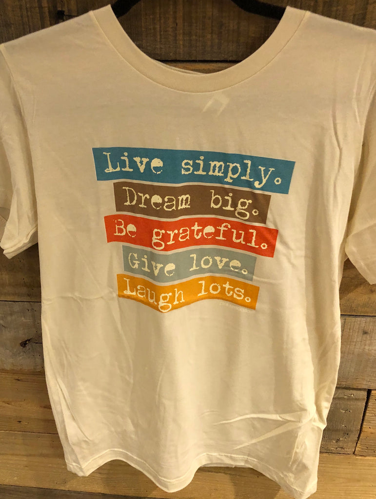 Live Simply Dream Big Tee-Pink Armadillos-The Bugs Ear