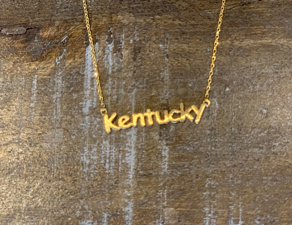 Kentucky Print Necklace in Gold-Golden Stella-The Bugs Ear