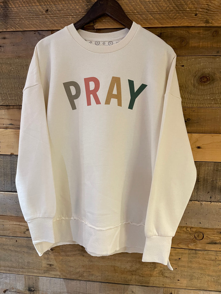 Multicolored Pray Vintage Washed Sweatshirt-Royce-The Bugs Ear