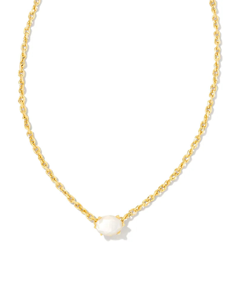 Kendra Scott Cailin Gold Pendant Necklace in Ivory Mother-of-Pearl-Kendra Scott-The Bugs Ear