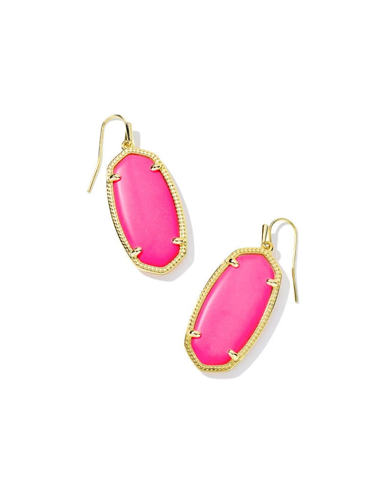 Kendra Scott Elle Earring Gold Neon Pink-Kendra Scott-The Bugs Ear