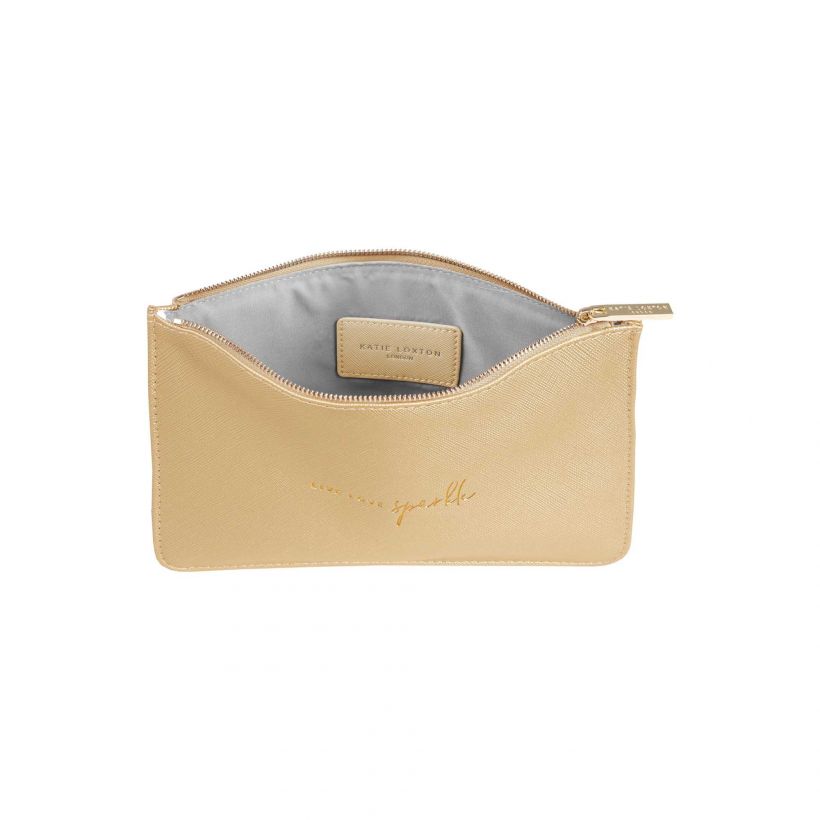 Katie Loxton Petite Perfect Pouch Live Love Sparkle in Metallic Gold-Katie Loxton-The Bugs Ear