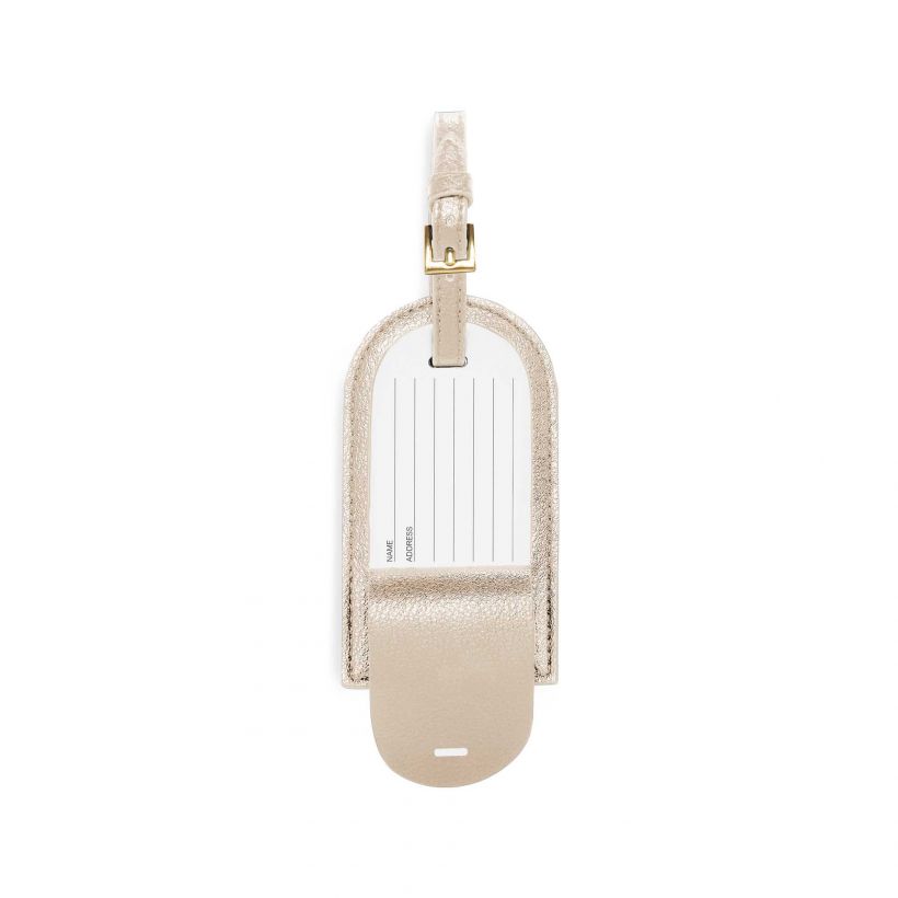 Katie Loxton Luggage Tag Live, Love, Adventure Metallic Champagne-Katie Loxton-The Bugs Ear