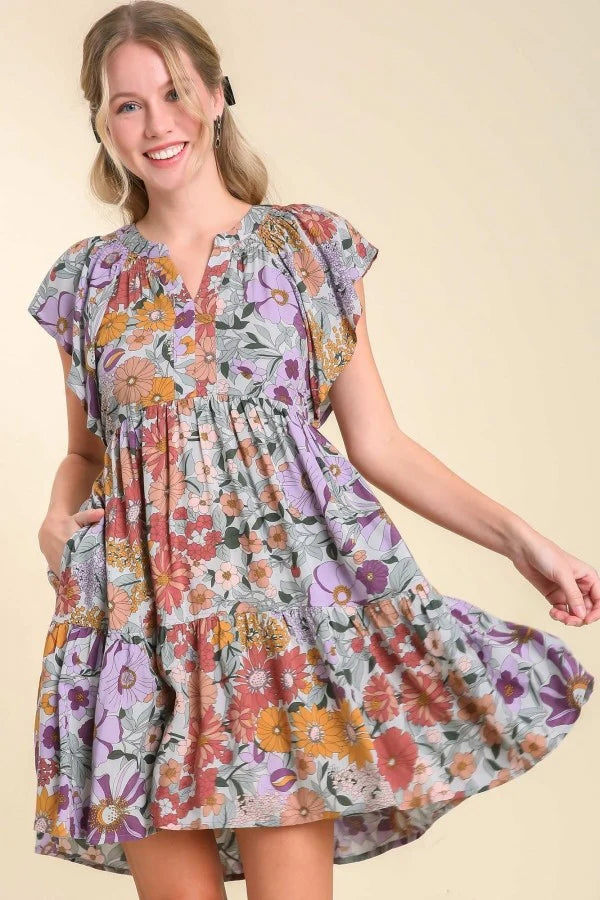 Nicole Lavender Floral Dress-Umgee-The Bugs Ear