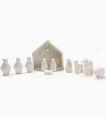 11-Piece Mini Nativity Set Porcelain Nativity Scene-Two's Company-The Bugs Ear