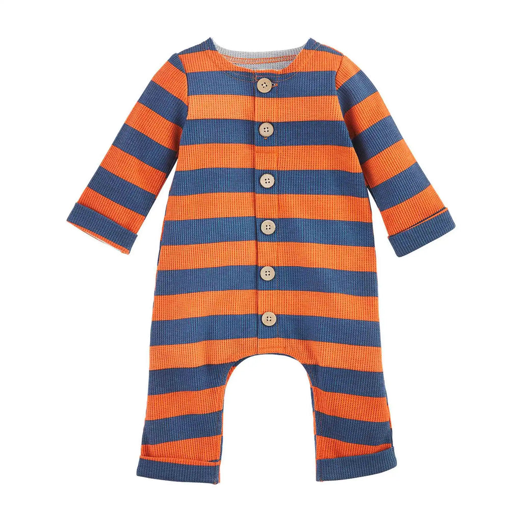 Striped Waffle Baby Bodysuit Mud Pie-Mud pie-The Bugs Ear