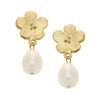 Susan Shaw Poppy Pearl Gold Drop Earrings-Susan Shaw-The Bugs Ear
