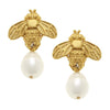 Susan Shaw Bee & Pearl Drop Earrings-Susan Shaw-The Bugs Ear