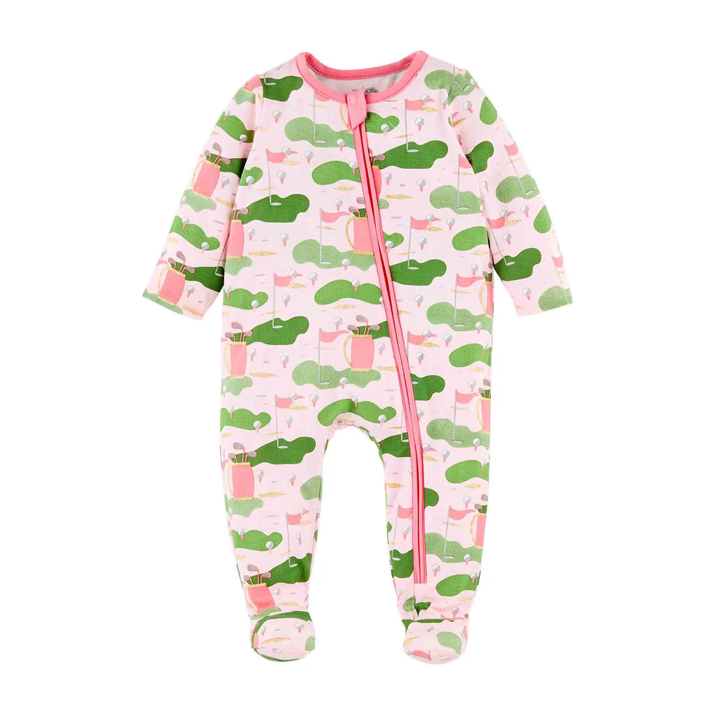Pink Golf Sleeper Pajamas Mud Pie-Mud pie-The Bugs Ear