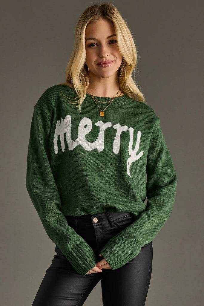 Panache Apparel Merry Sweater in Hunter Green-Panache Apparel-The Bugs Ear