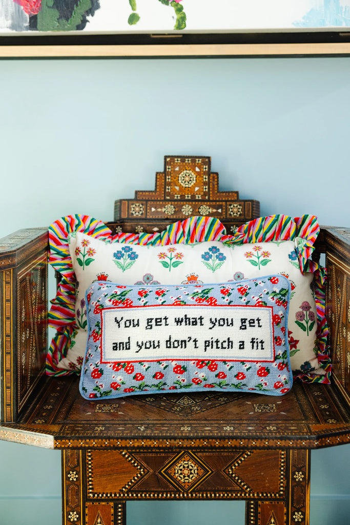 Furbish Get What You Get Needlepoint Pillow-Furbish-The Bugs Ear