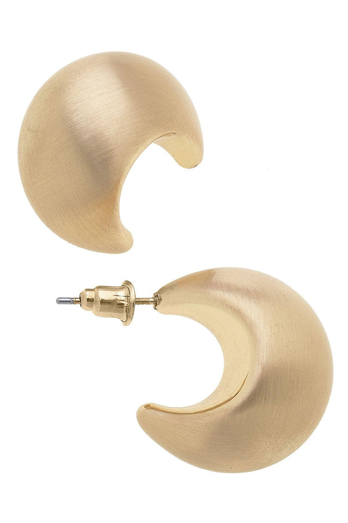 Icon Tapered Puff Hoop Earrings in Satin Gold-Canvas Jewelry-The Bugs Ear