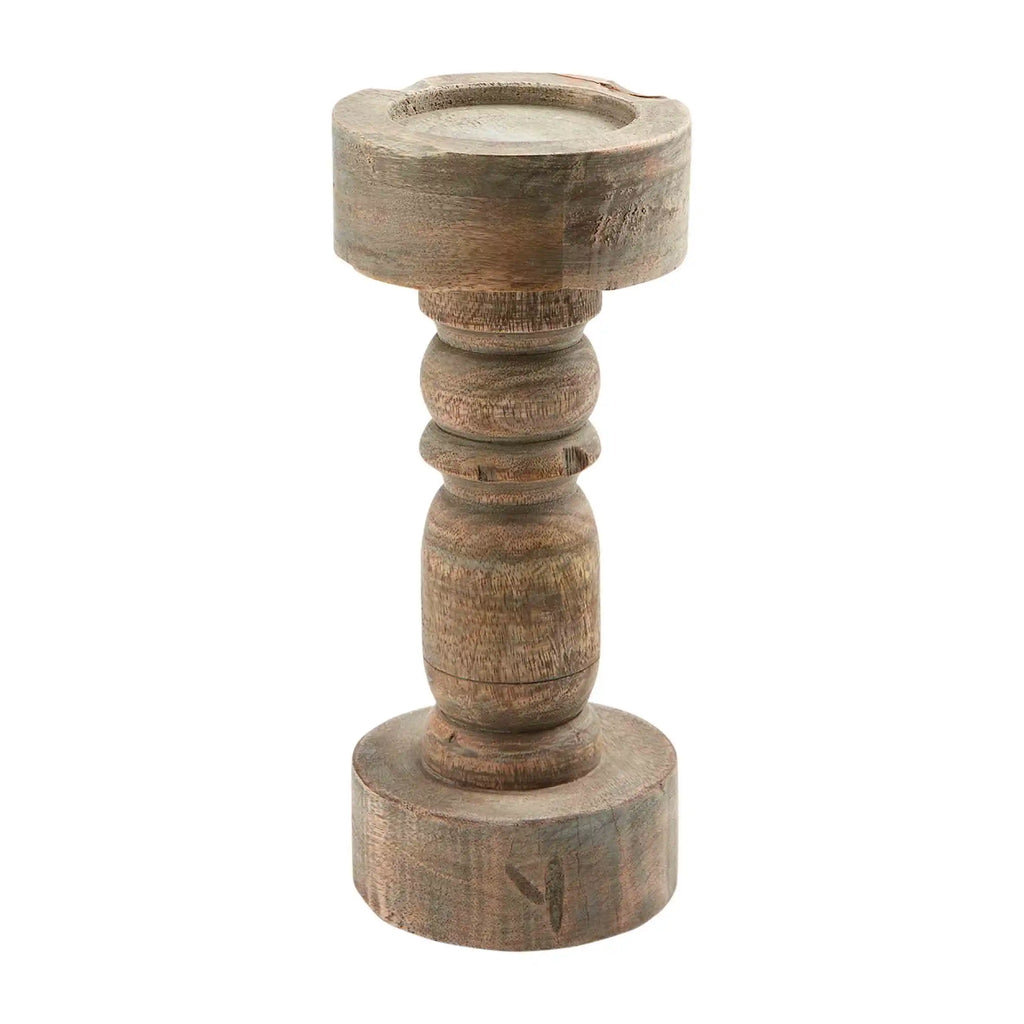 Small Chunky Wood Candleholder Mud Pie-Mud pie-The Bugs Ear