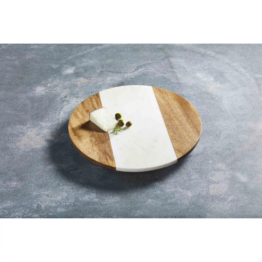 Marble and Wood Lazy Susan Mud Pie-Mud pie-The Bugs Ear