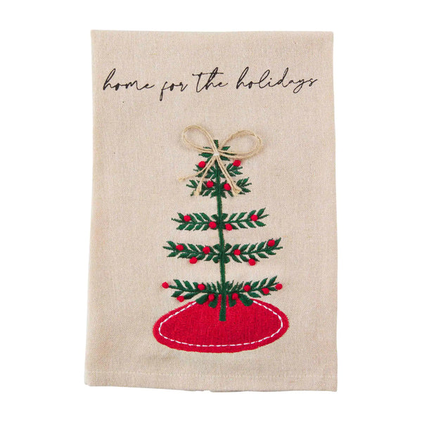 Mud Pie Christmas Towel – "Night Cap" Alcohol Theme, 26 X 16.5 Inch Cotton Hand Towel