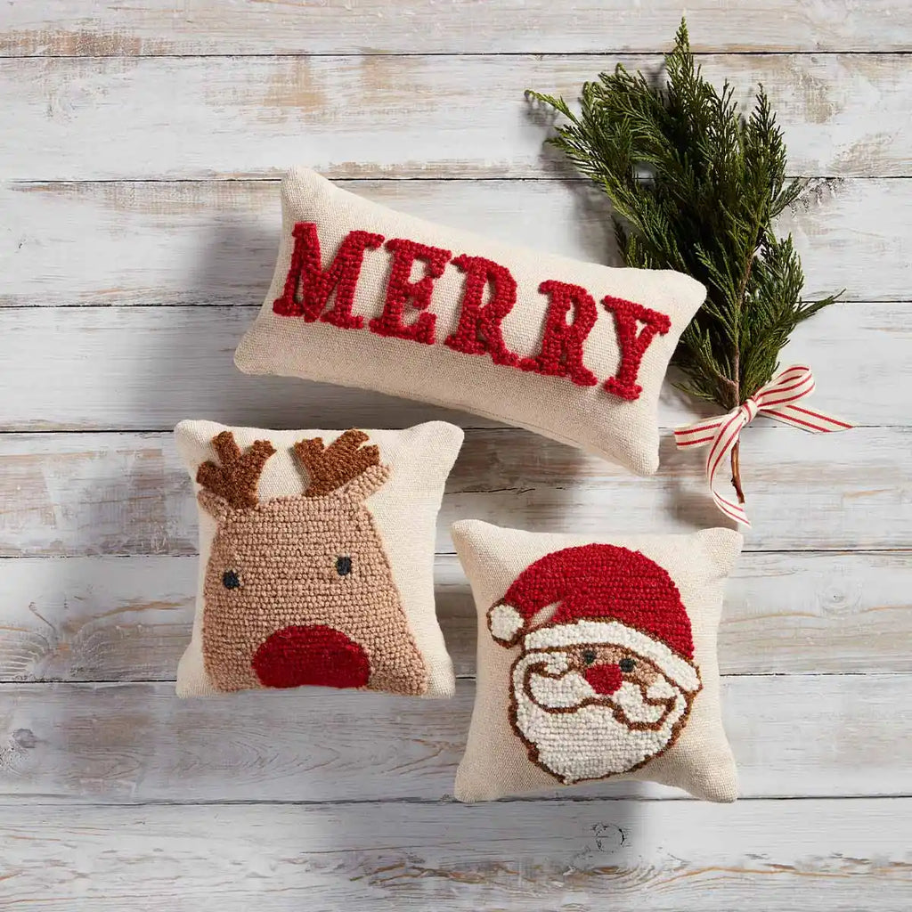 Christmas Hook Mini Pillows Mud Pie-Mud pie-The Bugs Ear