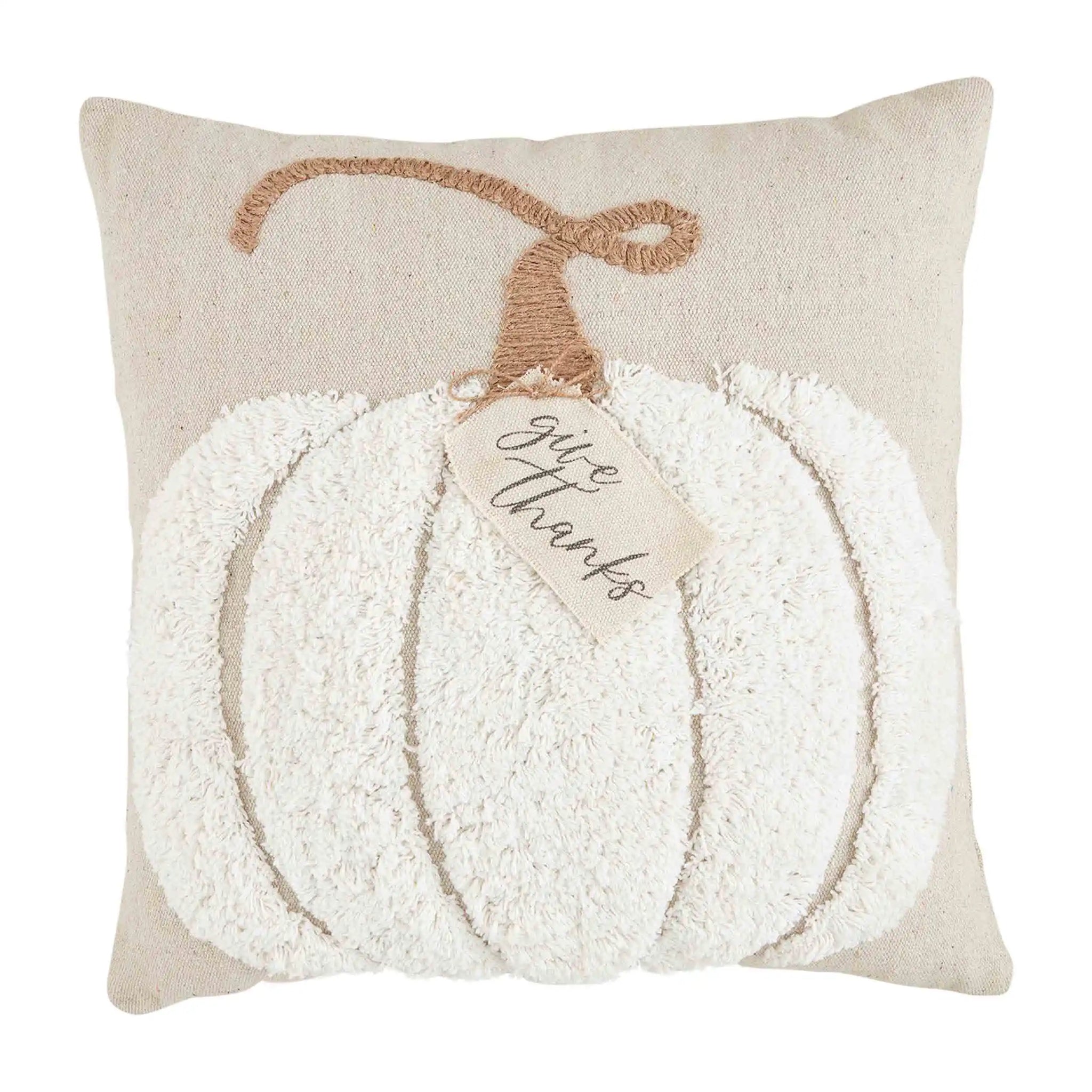 White Tufted Pumpkin Pillow Mud Pie The Bugs Ear
