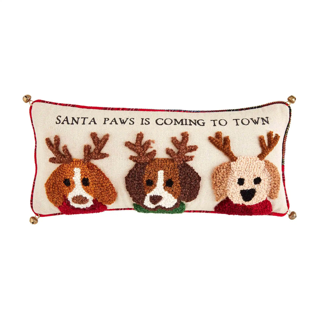 Santa Hooked Dog Pillows Mud Pie-Mud pie-The Bugs Ear