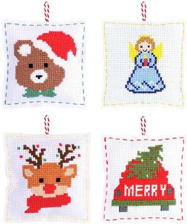 Christmas Cross Stitch Pillow Kits-Two's Company-The Bugs Ear