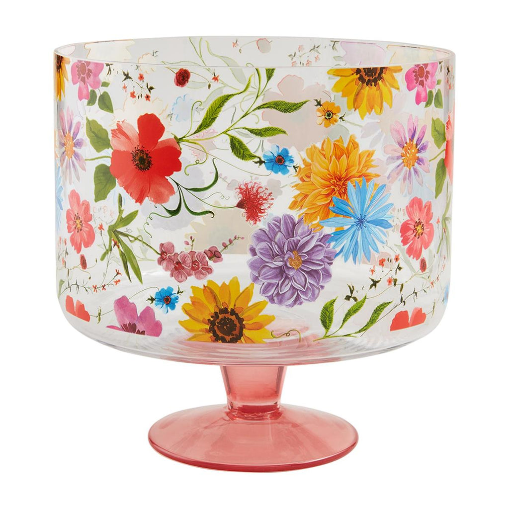 Floral Glass Serving Trifle Bowl Mud Pie-Mud pie-The Bugs Ear