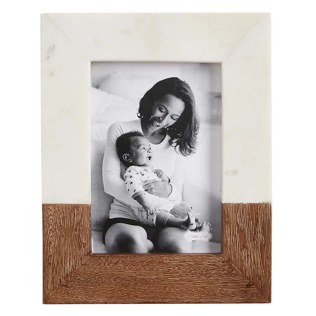 Large Wood and Marble Picture Frame Mud Pie-Mud pie-The Bugs Ear