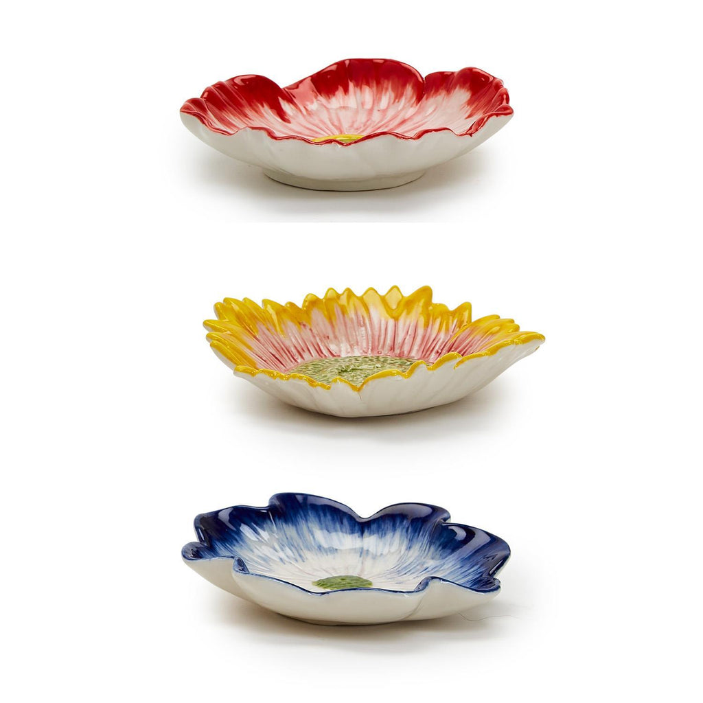 In Bloom Set of 3 Hand Painted Flower Trinket Tray-Two's Company-The Bugs Ear